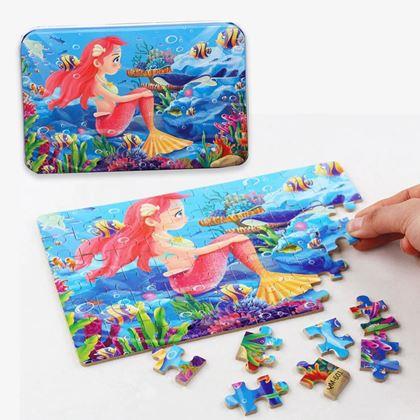 Obrazek z Puzzle dla dzieci w blaszanym pudełku  -  syrena