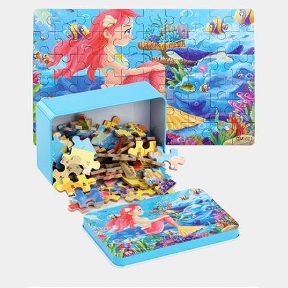 Obrazek z Puzzle dla dzieci w blaszanym pudełku  -  syrena