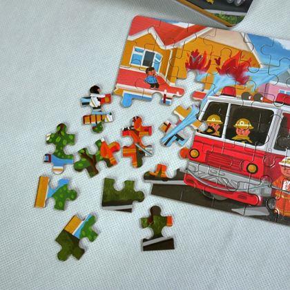 Obrazek z Puzzle dla dzieci w blaszanym pudełku  -  straż pożarna