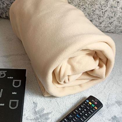 Obrazek z Koc z rękawami do telewizora -  kremowy
