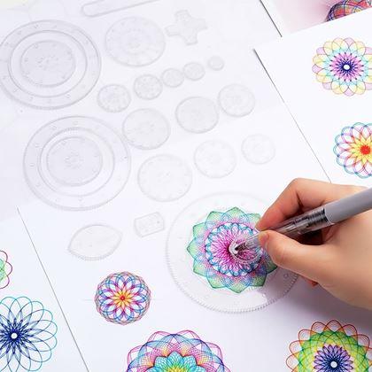 Obrazek z Zestaw szablonów do rysowania - spirograf