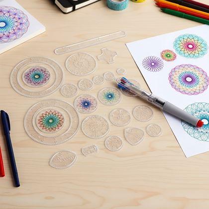 Obrazek z Zestaw szablonów do rysowania - spirograf