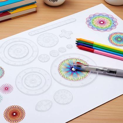 Obrazek z Zestaw szablonów do rysowania - spirograf