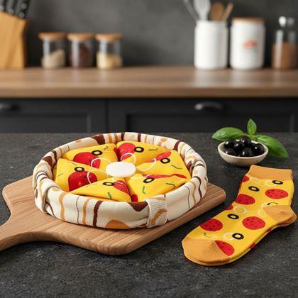 Obrazek z Zestaw 4 par skarpetek - pizza