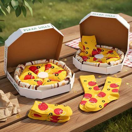 Obrazek z Zestaw 4 par skarpetek - pizza