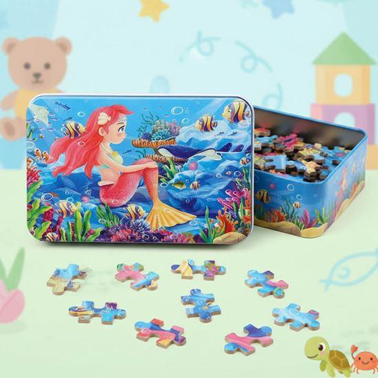 Obrazek z Puzzle dla dzieci w blaszanym pudełku  -  syrena