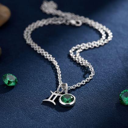 Obrazek z Łańcuszek z zawieszką znaku zodiaku - Bliźnięta