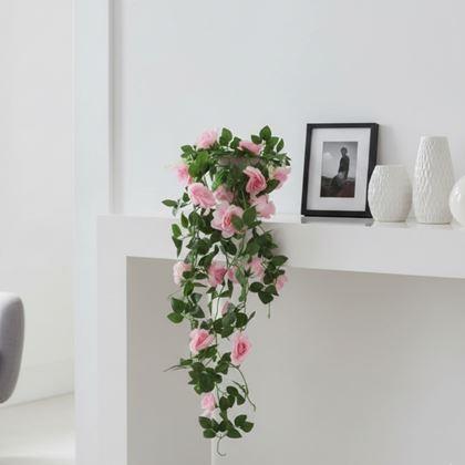 Obrazek z Sztuczna zwisająca roślina 90 cm -  różowy