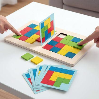 Obrazek z Drewniana gra tangram dla dwóch osób