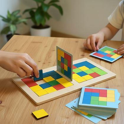 Obrazek z Drewniana gra tangram dla dwóch osób