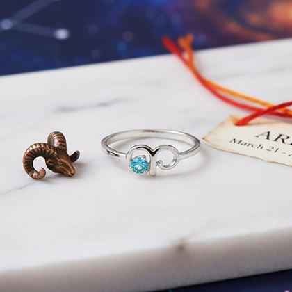 Obrazek z Regulowany pierścionek zodiakalny - baran
