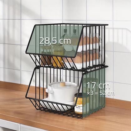 Obrazek z Trójwarstwowy metalowy organizer do układania w stos.