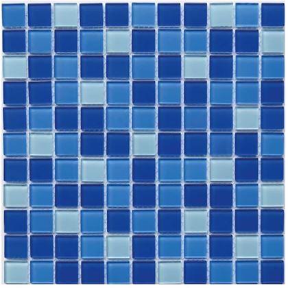 Obrazek z Mozaika szklana na siatce 30 x 30 cm - czarno -  mix niebieski