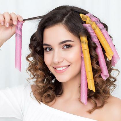 Obrazek z Spiralne wałki do włosów z haczykiem, 50 cm - 20 szt.
