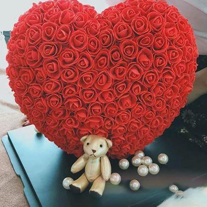 Obrazek z Wieczne serce z róż 26 cm