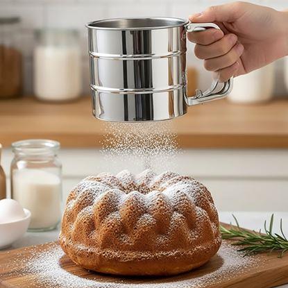Obraz Sitko kuchenne ze stali nierdzewnej z miarką