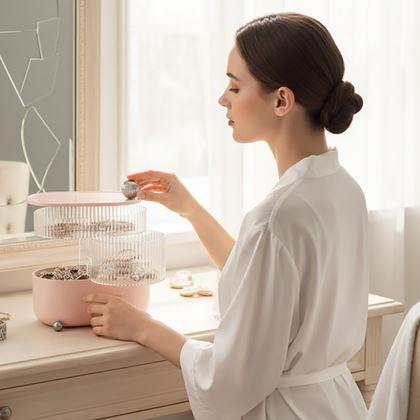 Obrazek z Designowa szkatułka na biżuterię 3 poziomy