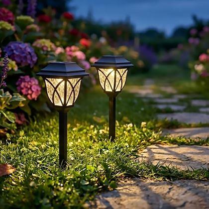 Obrazek z Zestaw 2 lamp solarnych LED do ogrodu