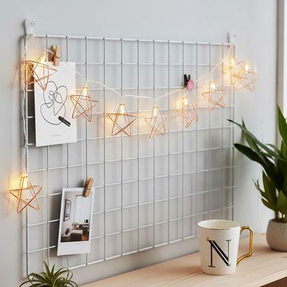 Obrazek z Dekoracyjny łańcuch świetlny LED metalowe gwiazdy
