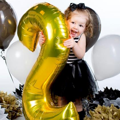 Obrazek z Maxi balon 100 cm złota cyfra - 6