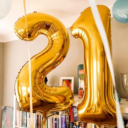Obrazek z Maxi balon 100 cm złota cyfra - 6