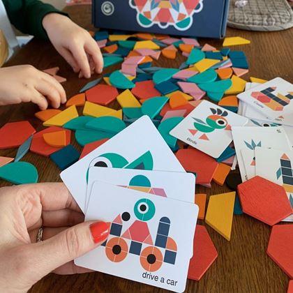 Obrazek z Drewniane puzzle - geometryczne kształty 180 szt