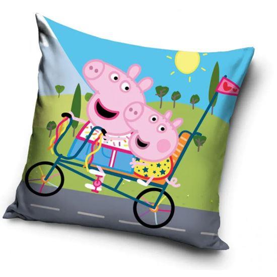 Obrazek z Poszewka na poduszkę – Świnka Peppa na rowerze
