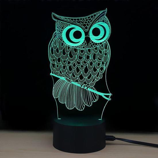 Obrazek z Lampa z iluzją 3D  -  sowa
