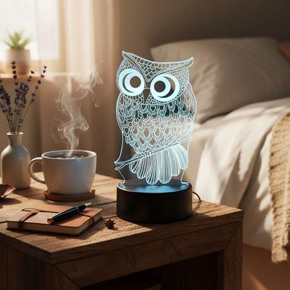Obrazek z Lampa z iluzją 3D  -  sowa