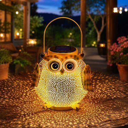 Obrazek z Solarna lampa ogrodowa LED - sowa