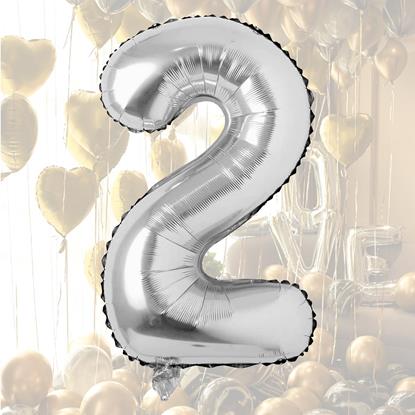 Obraz Maxi balon 100 cm srebrna cyfra