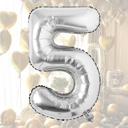 Obraz Maxi balon 100 cm srebrna cyfra