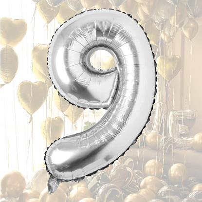 Obraz Maxi balon 100 cm srebrna cyfra