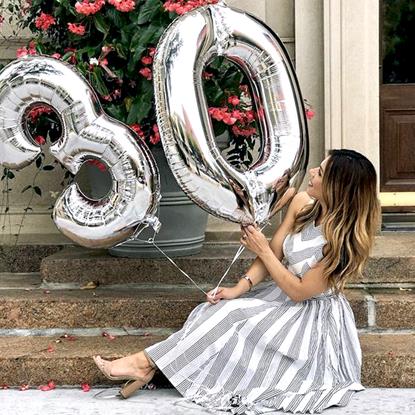 Obraz Maxi balon 100 cm srebrna cyfra