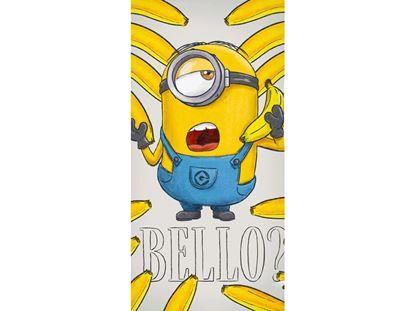 Obraz Mały ręcznik 30x50 cm - Minionki "Bello?"