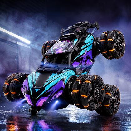Obrazek z RC sportowy samochód transformujący na pilot – obrót 360°, efekty LED i dymne