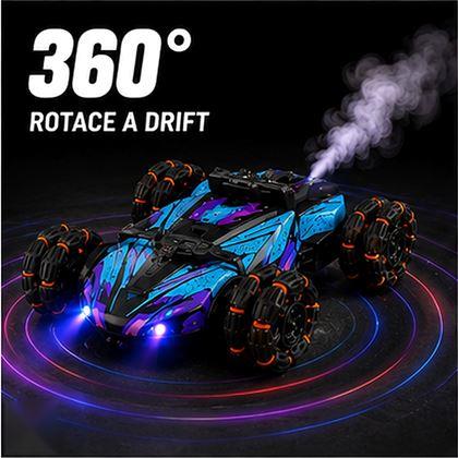 Obrazek z RC sportowy samochód transformujący na pilot – obrót 360°, efekty LED i dymne