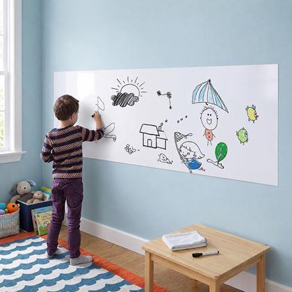 Obrazek z Biała tablica/folia do pisania z ściereczką i markerem, 200x45 cm
