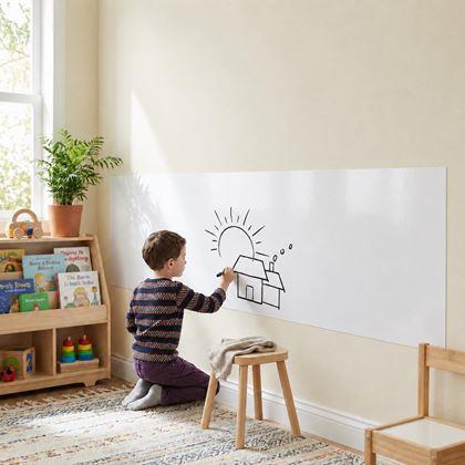 Obrazek z Biała tablica/folia do pisania z ściereczką i markerem, 200x45 cm